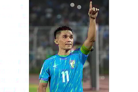 Sunil Chhetri at the Vivekananda Yuba Bharati Krirangan